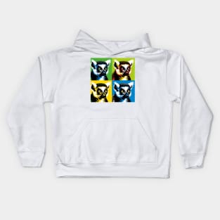 Lemur Luminance: A Pop Art Adventure Kids Hoodie